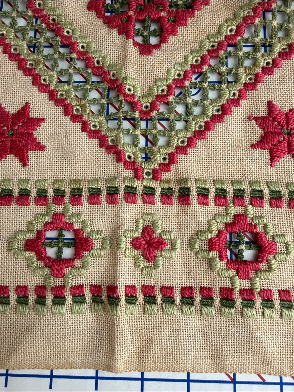 Vintage Hand Embroidered Drawn Thread Hardanger Style Table Topper 18” Square - Picture 5 of 15